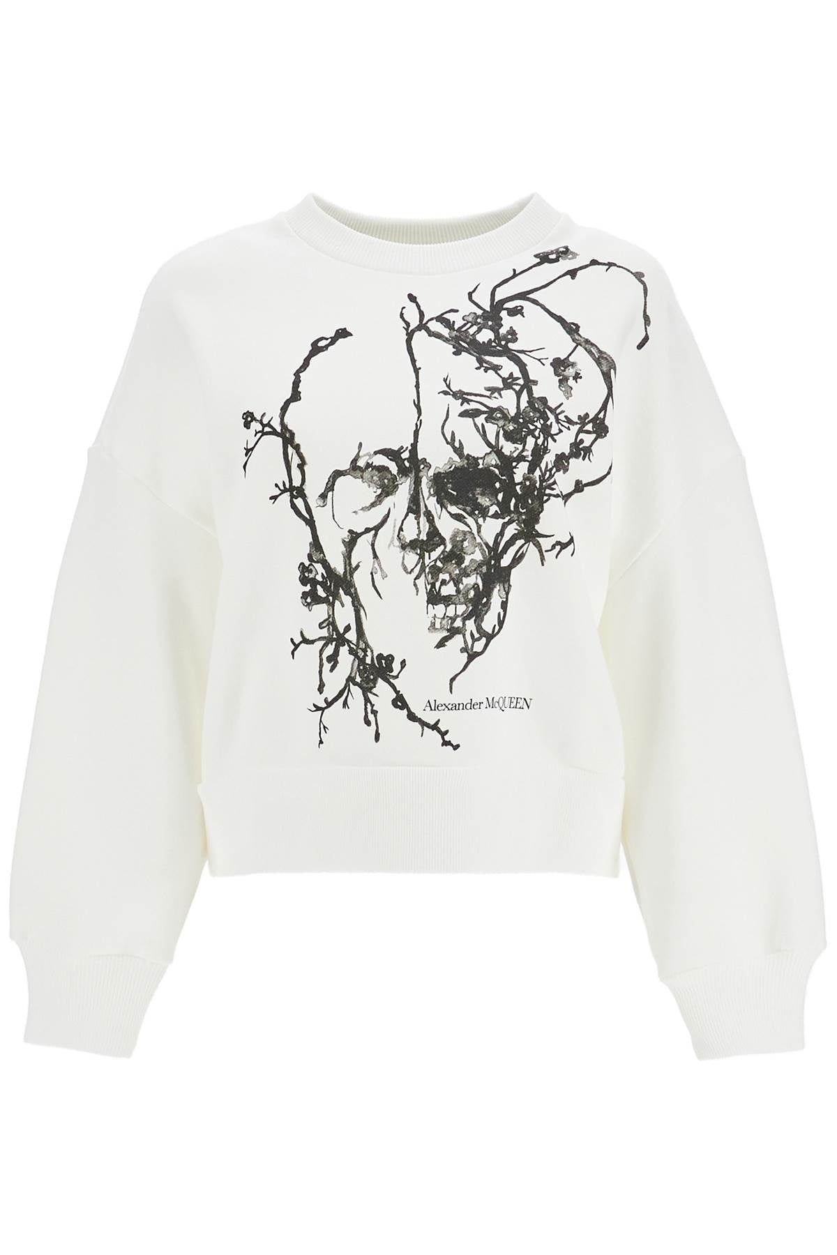 Alexander Mcqueen Boxy Cherry Blossom Skull Sweat Women - 1