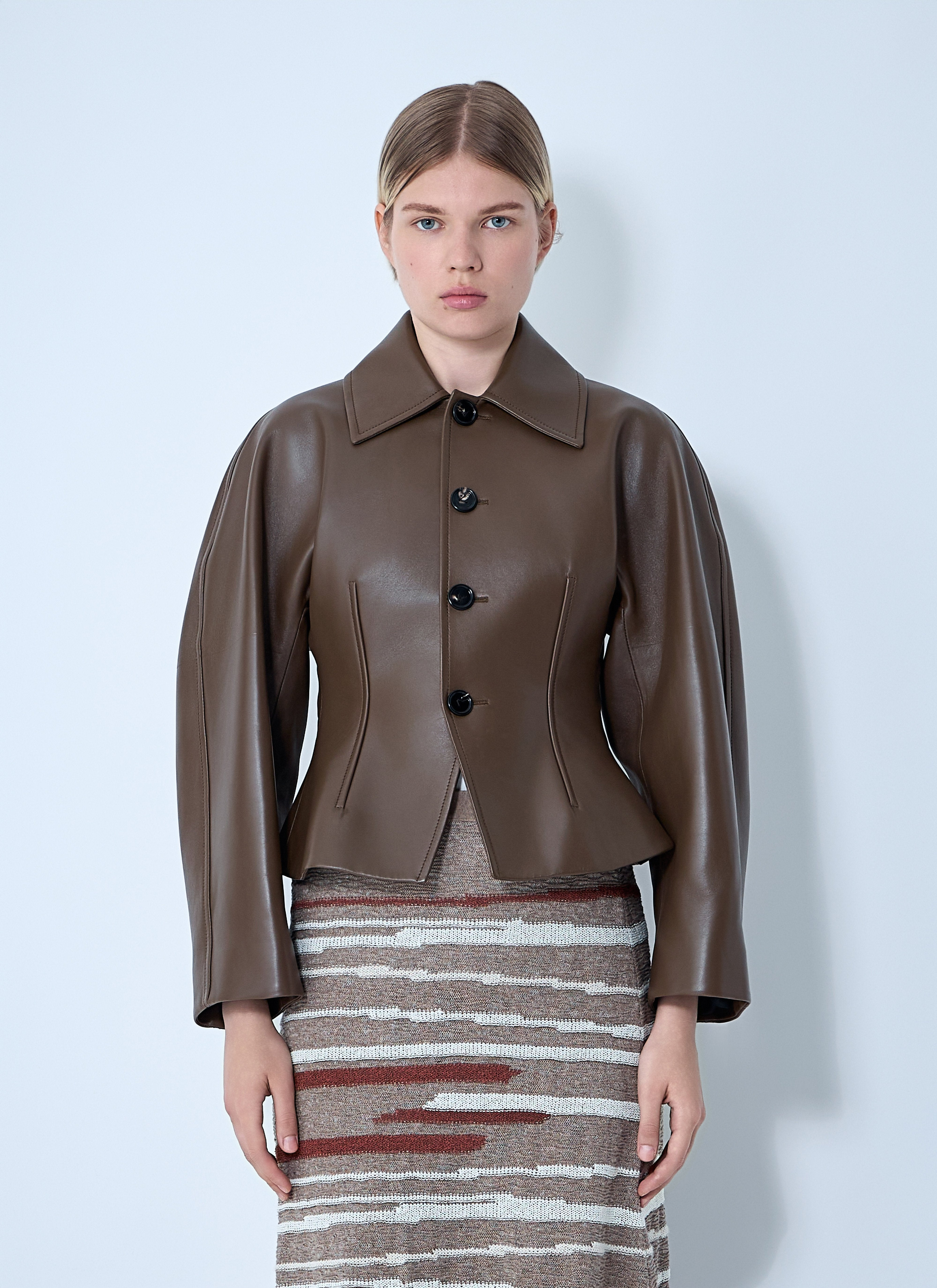 Bottega Veneta Women Leather Blouson Jacket - 1