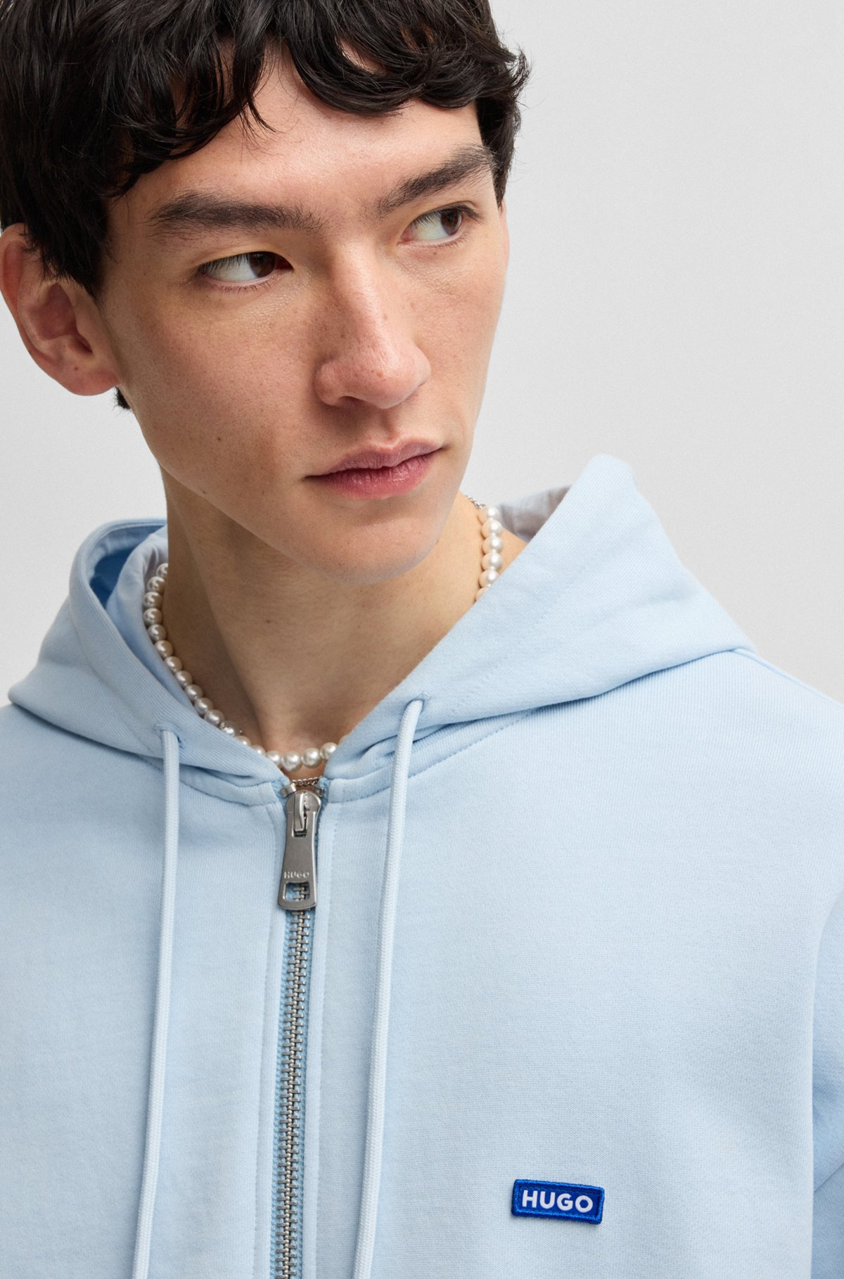 ZIP-UP HOODIE IN FRENCH TERRY COTTON WITH LOGO - 3