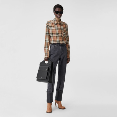 Burberry Ombré Check Cotton Twill Oversized Shirt outlook