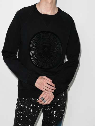 Balmain 3D flock coin logo sweatshirt outlook