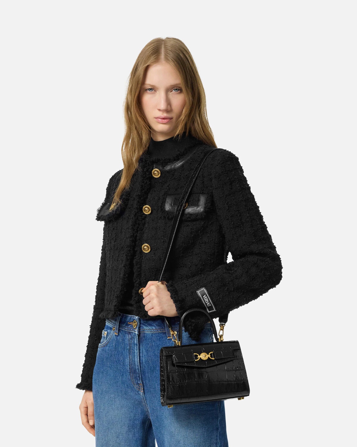 Croc-Effect Medusa '95 Small Handbag - 4