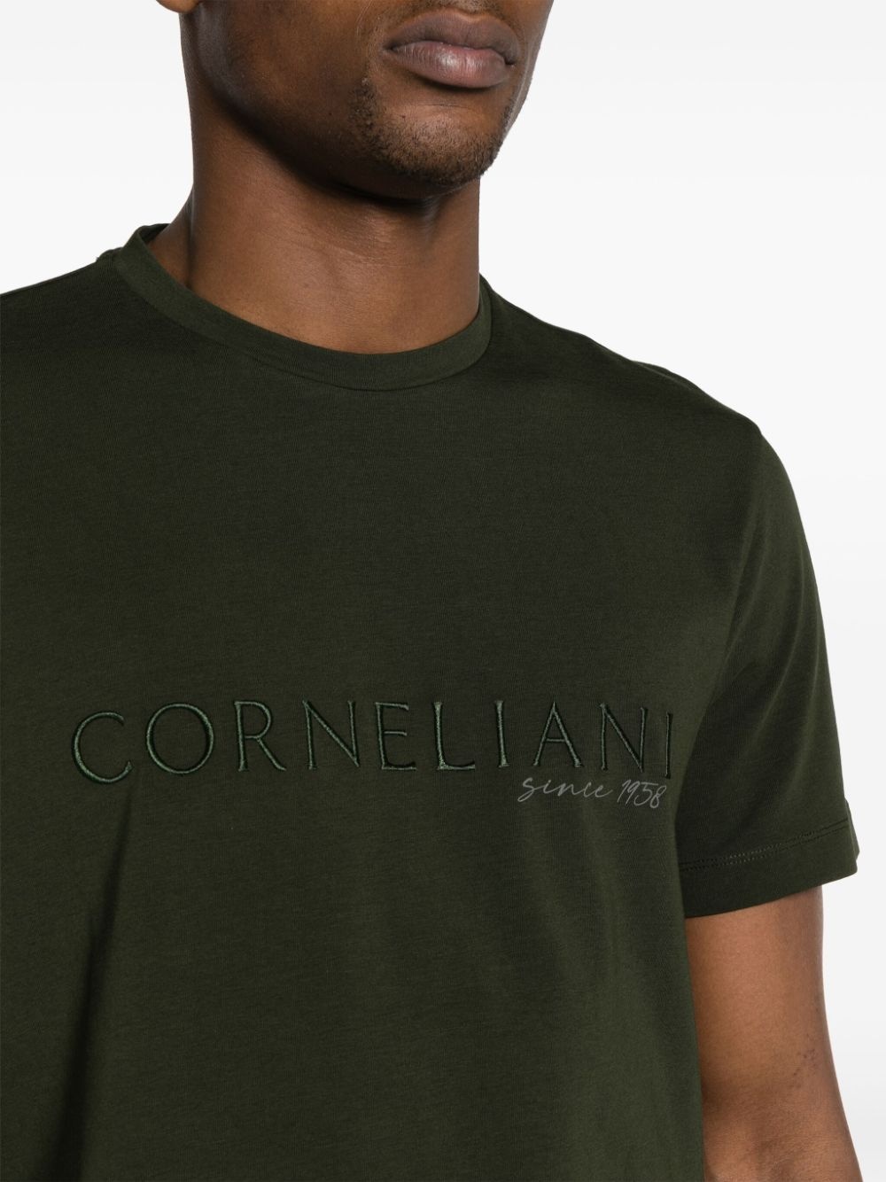 logo-embroidered cotton T-shirt - 5
