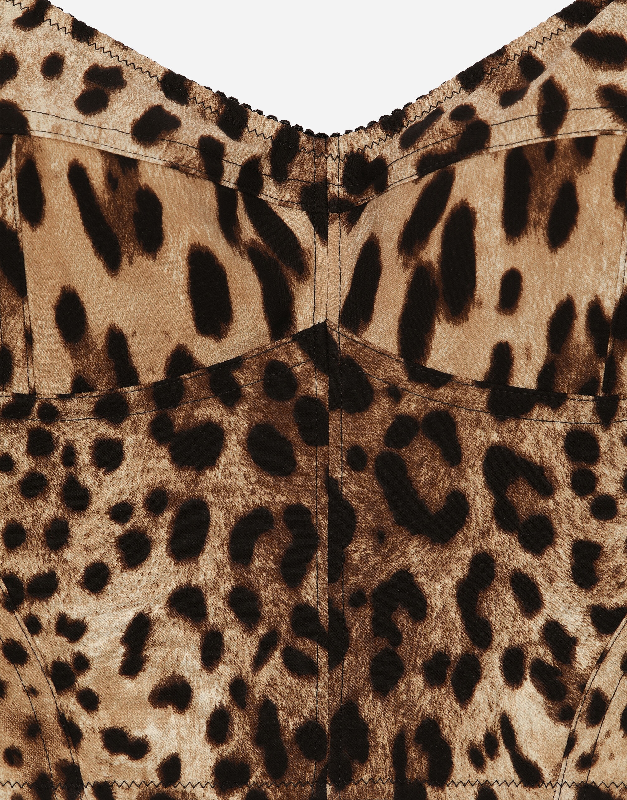 Leopard-print charmeuse bustier top - 4