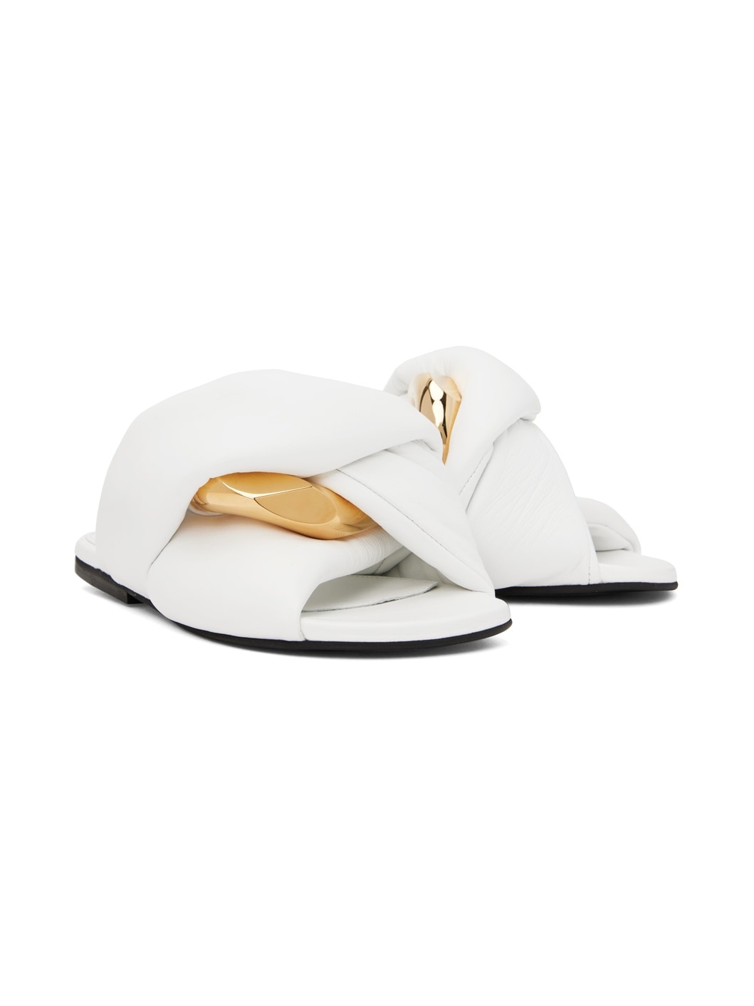 White Chain Twist Sandals - 4