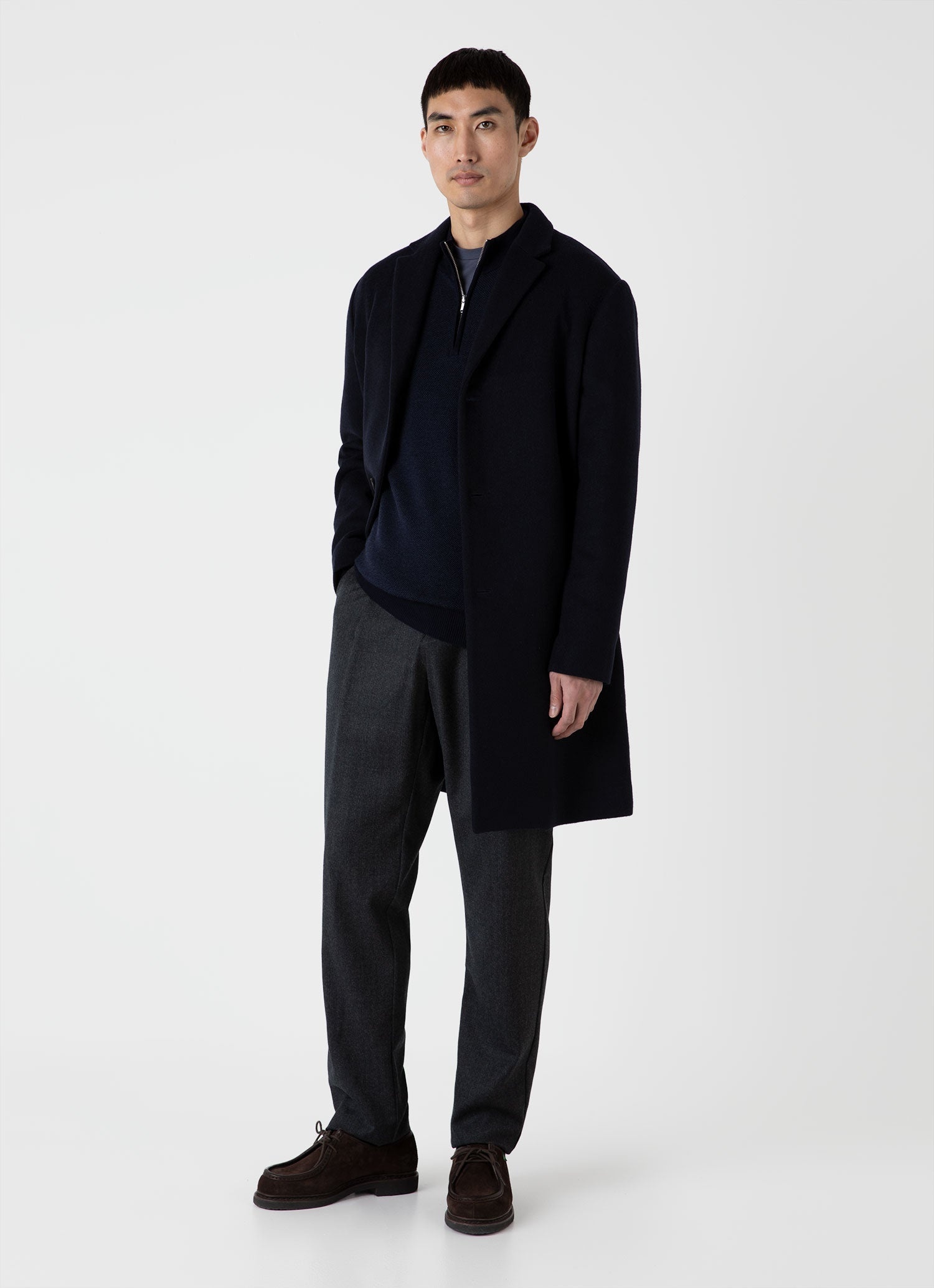 Merino Honeycomb Zip Neck Jumper - 3
