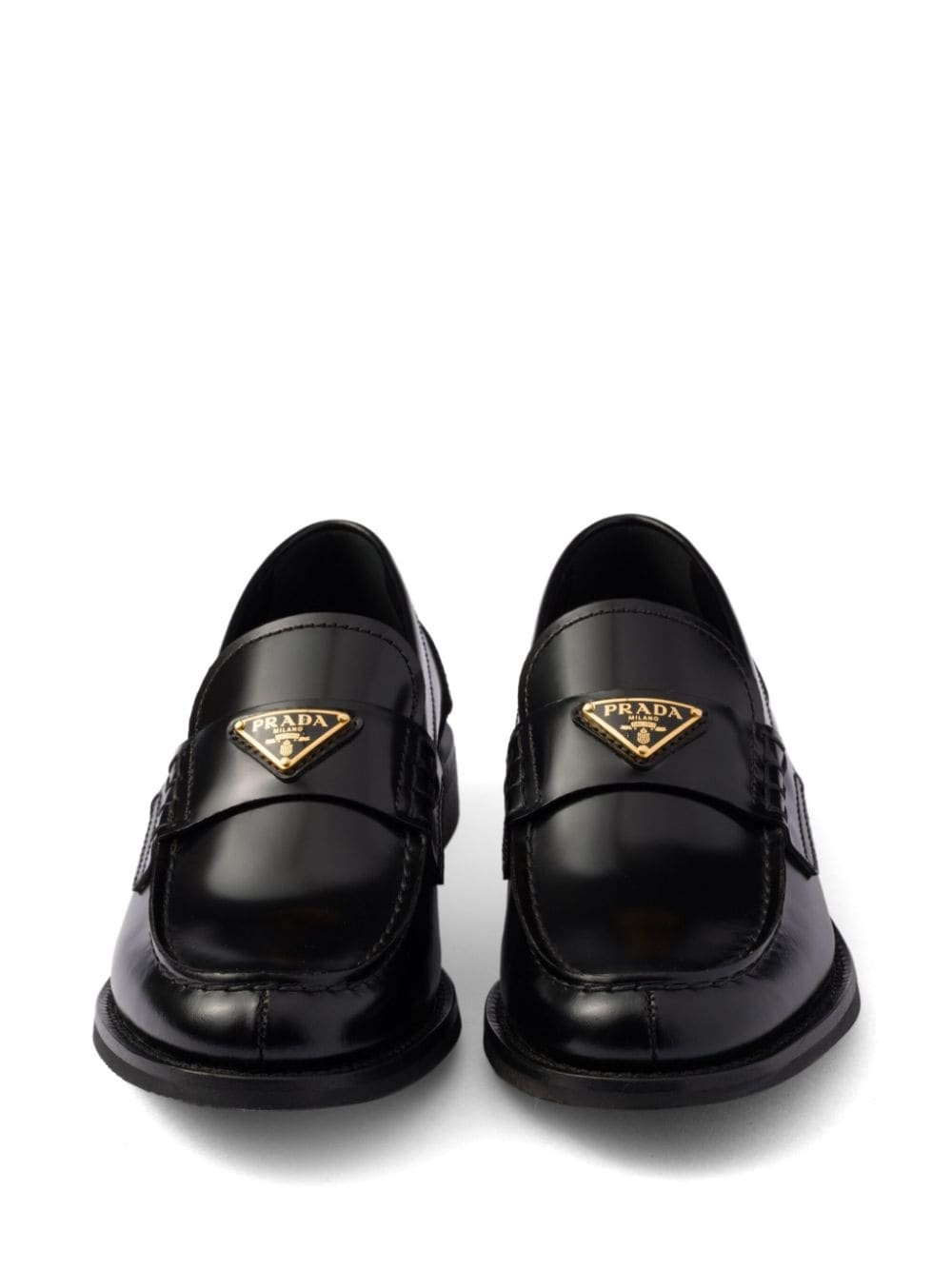 brushed leather loafers - 5