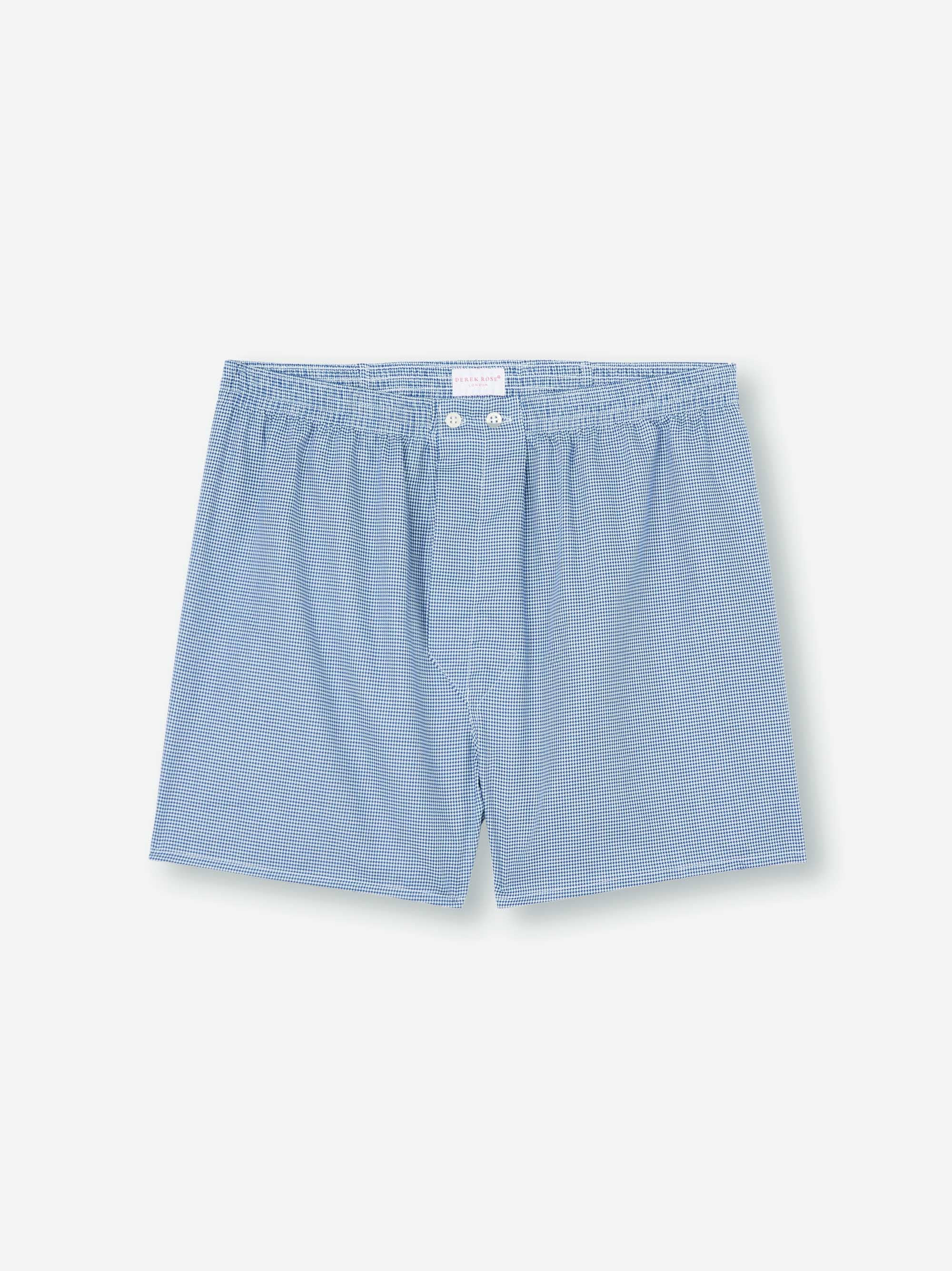 Men's Classic Fit Boxers Cotton Navy Puppytooth Pattern - 2