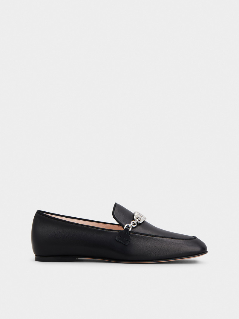 Strass Chain Loafers in Leather - 1