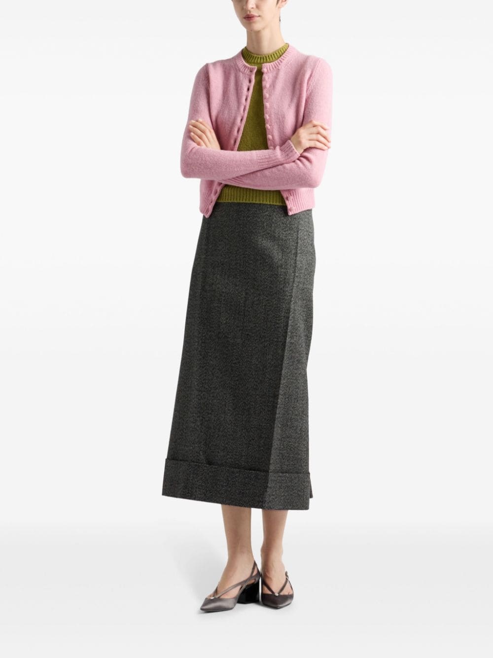 short-sleeve cashmere sweater - 2