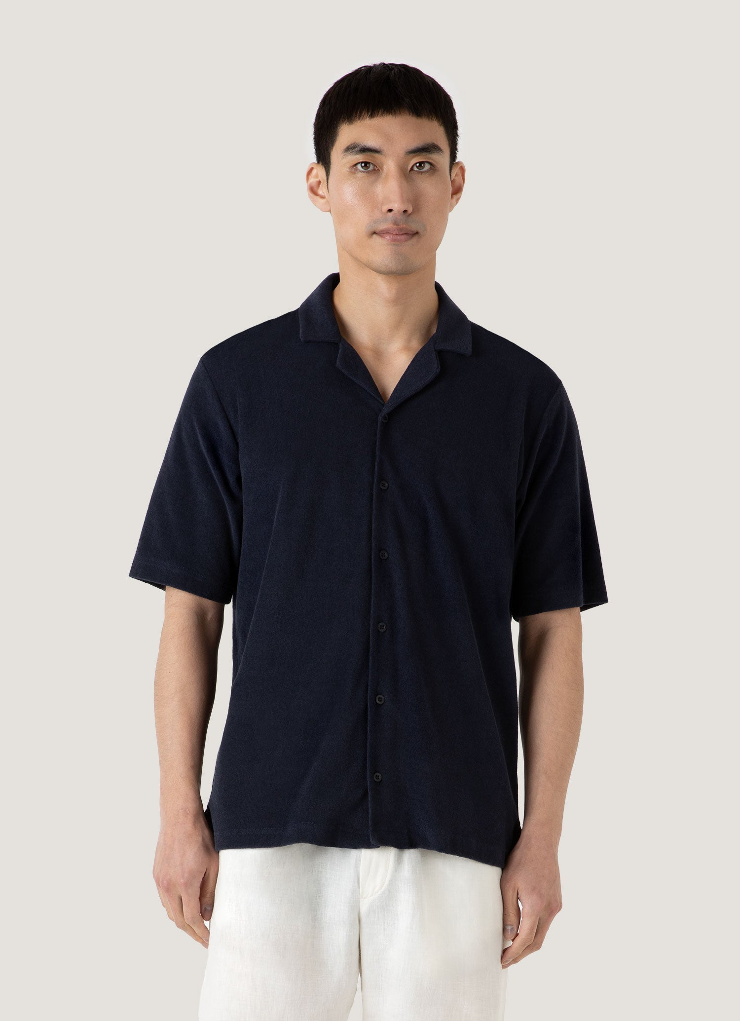 Towelling Camp Collar Shirt - 2