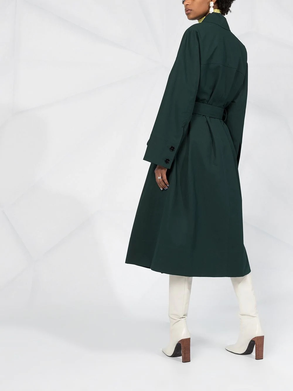 shawl collar belted coat - 4