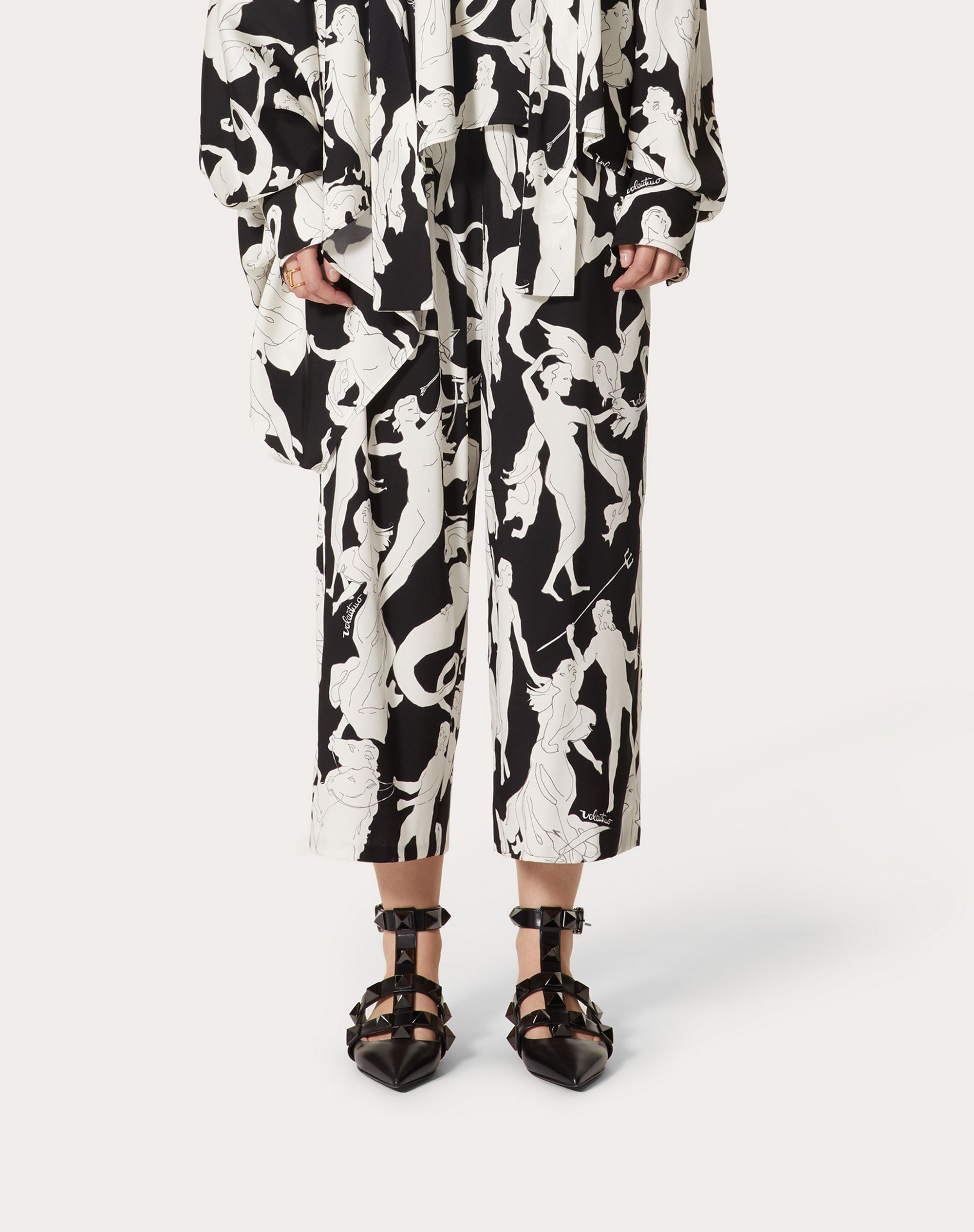 PRINTED STRETCH TWILL PANTS - 3