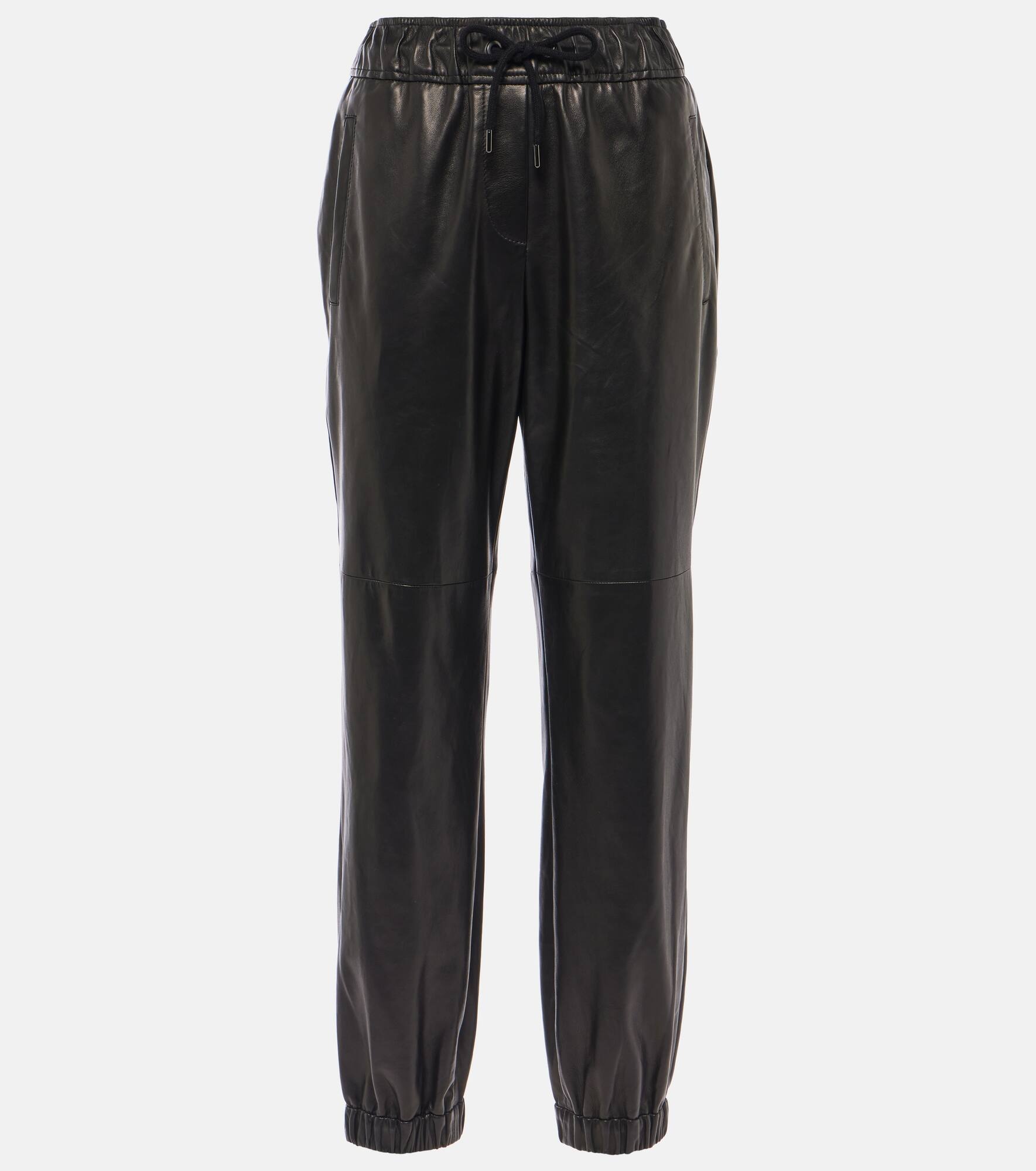 Leather straight pants - 1