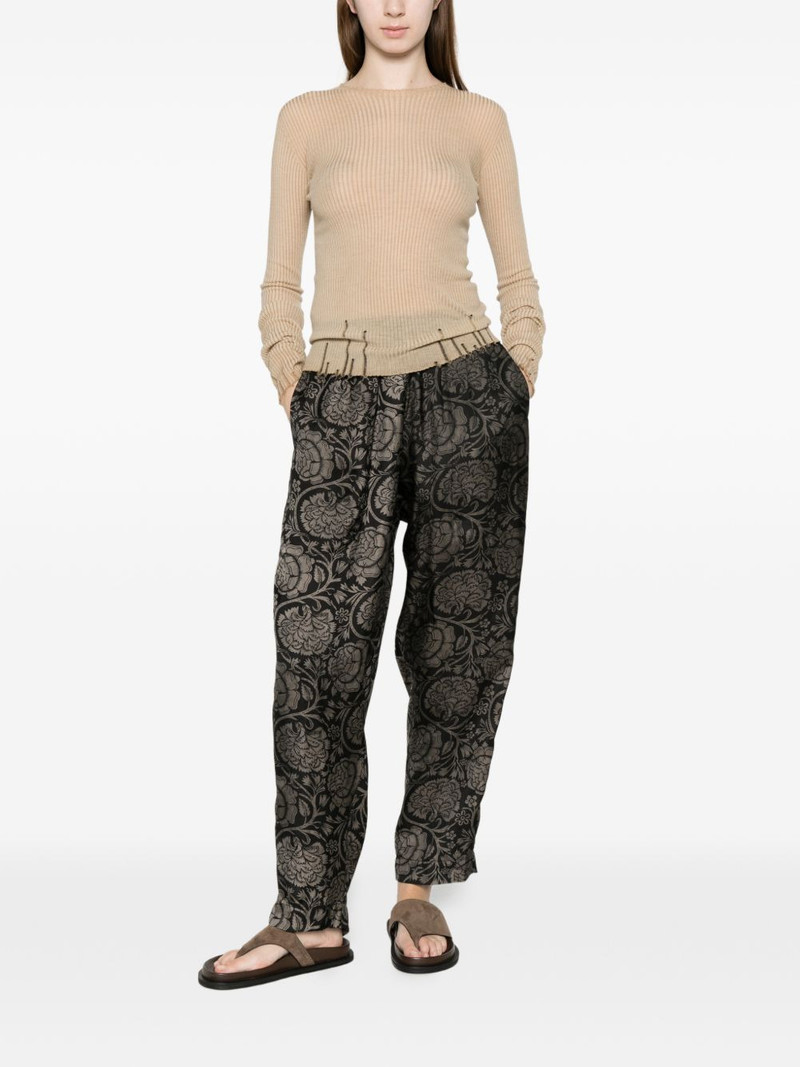 UMA WANG ribbed frayed top outlook