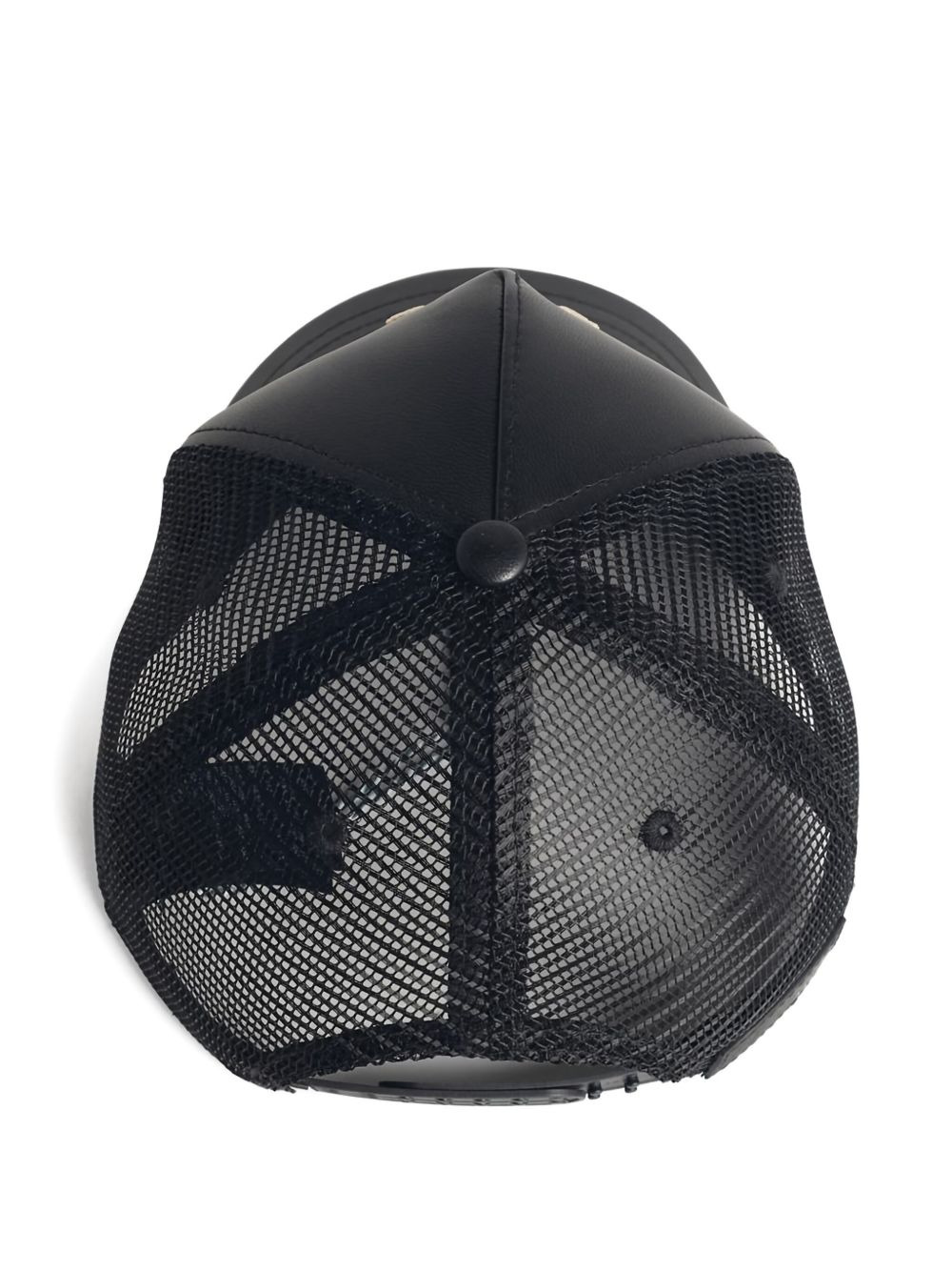 embroidered-logo leather cap - 3