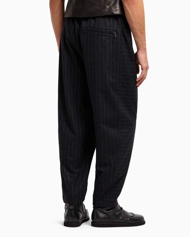 PINSTRIPED FLAT-FRONT TROUSERS IN A CASHMERE BLEND 3