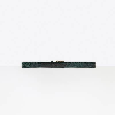 BALENCIAGA BB Large Belt in green forest shiny crocodile embossed leather (calfskin) aged-gold hardware (brass) outlook