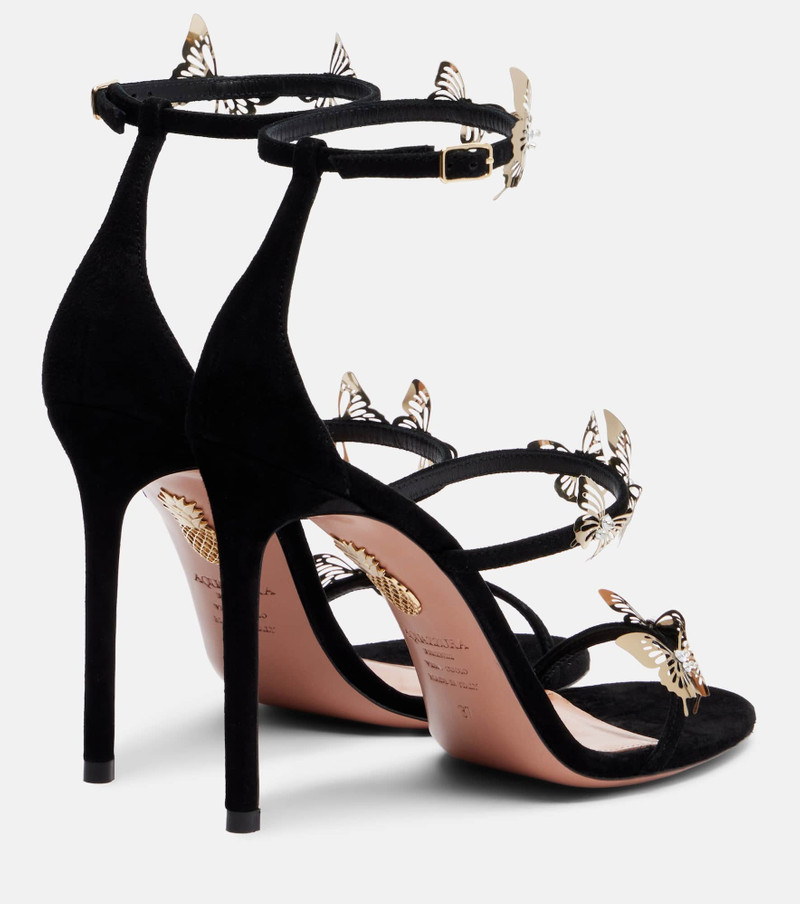 AQUAZZURA Papillon Sauvage 105 suede sandals outlook