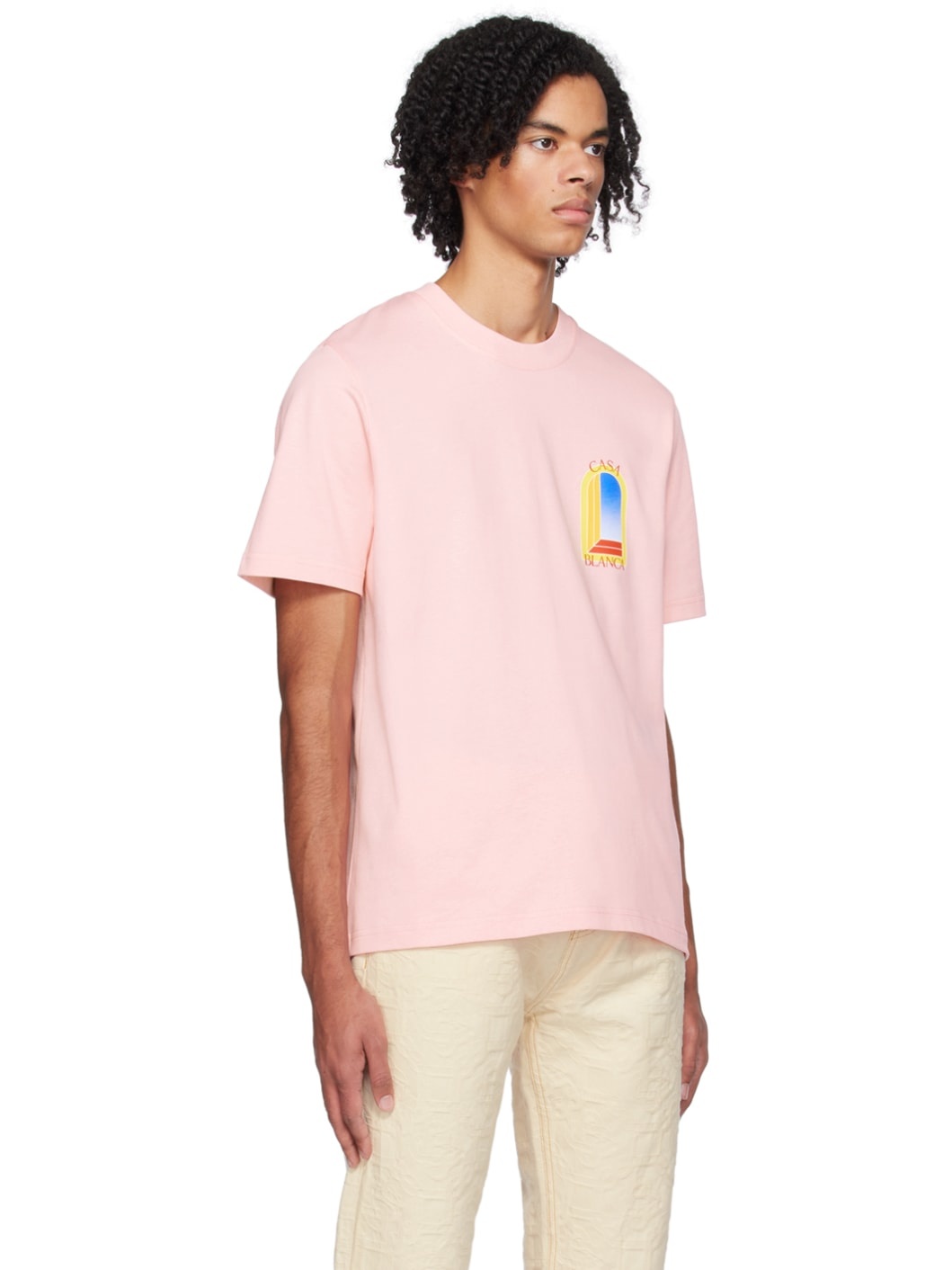 【関税込み】Casablanca ピンク L'Arc Colore Tシャツ L'Arc Coloré T-Shirt | Casablanca Paris
