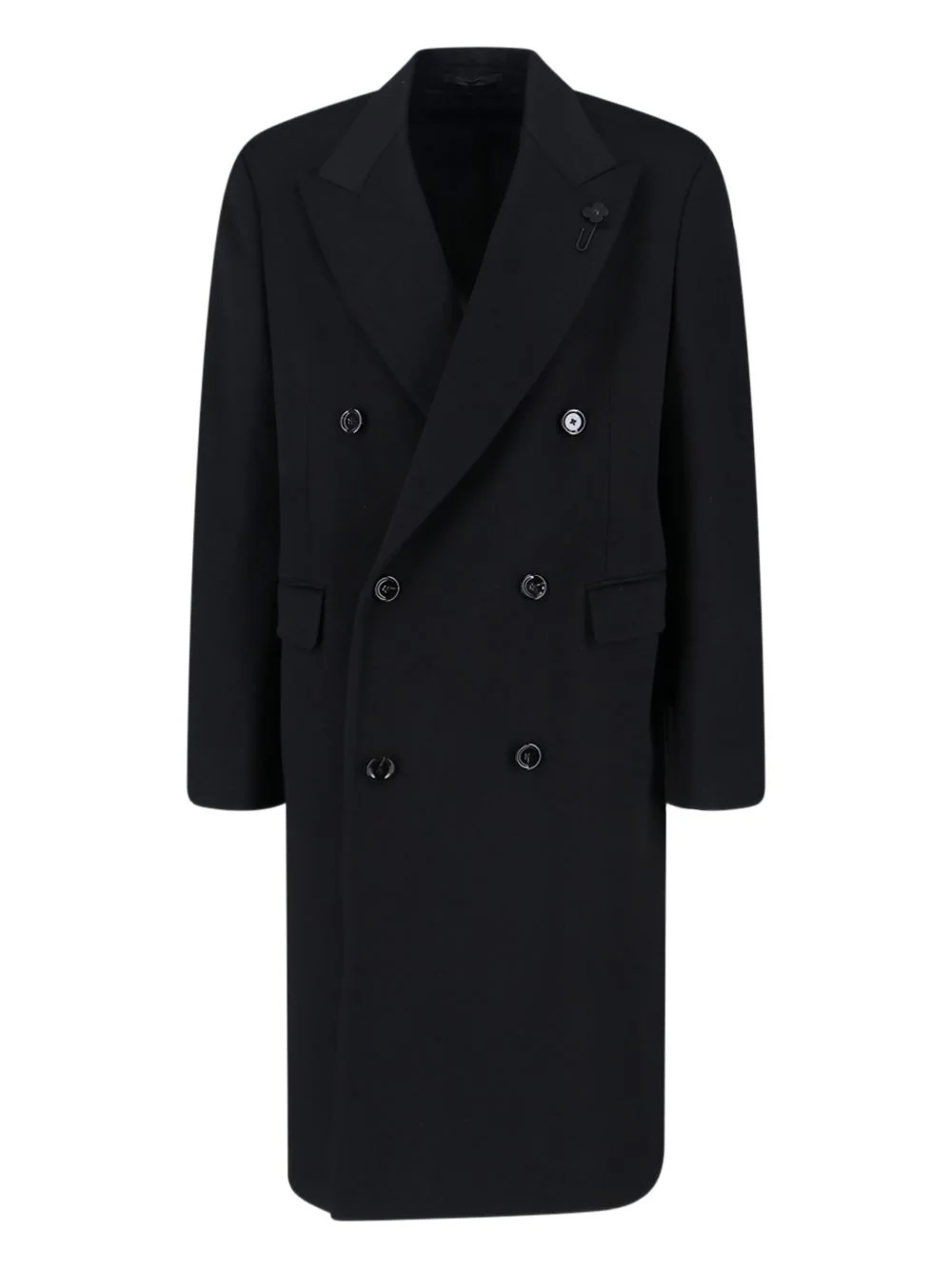 double-breasted wool coat - 1