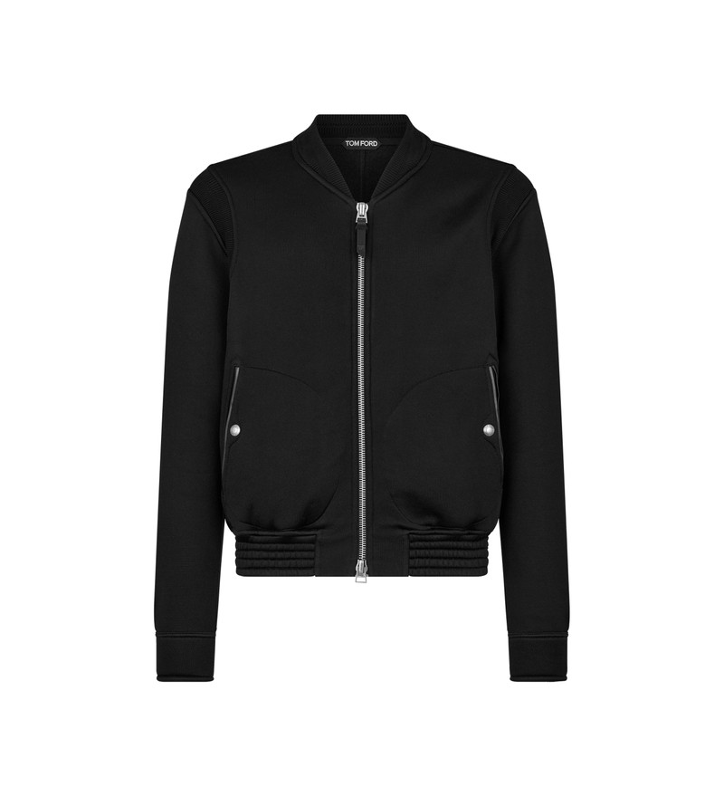 COTTON VISCOSE RIB BOMBER 1