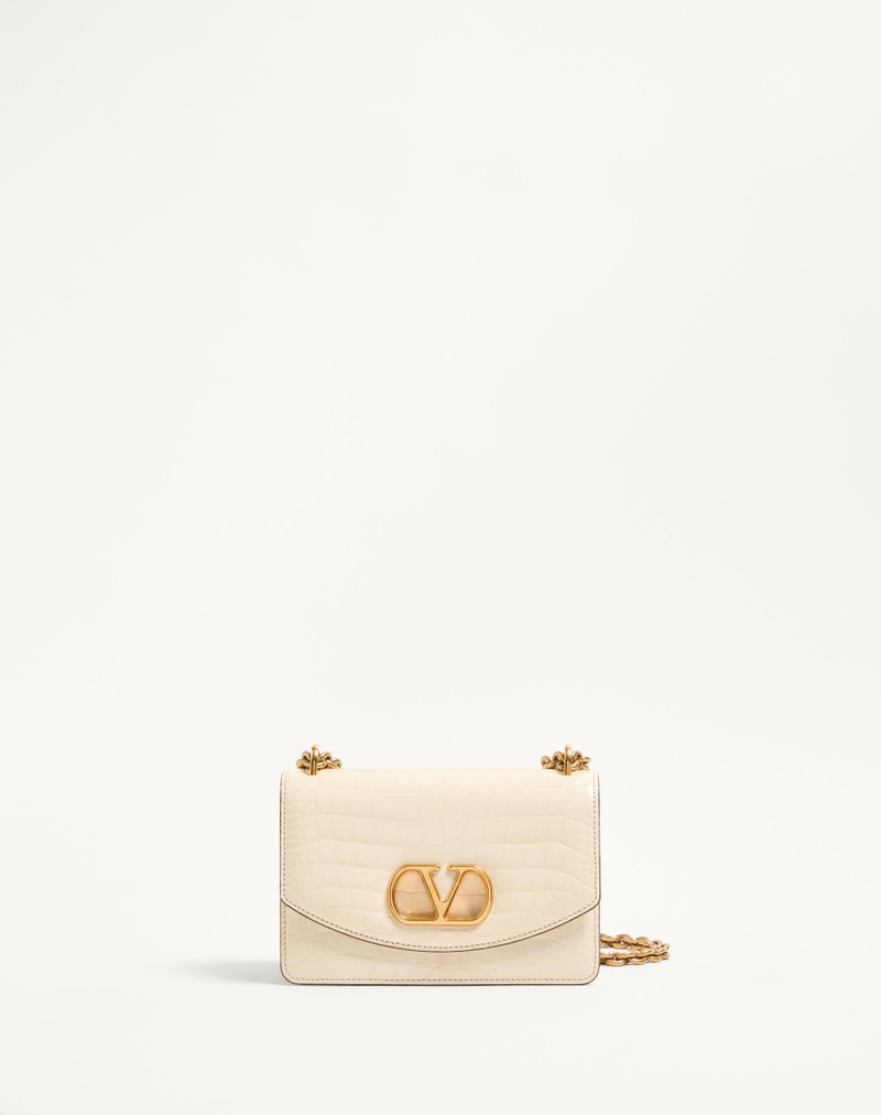 VALENTINO GARAVANI VAIN SMALL SHOULDER BAG IN CROCODILE LEATHER 1