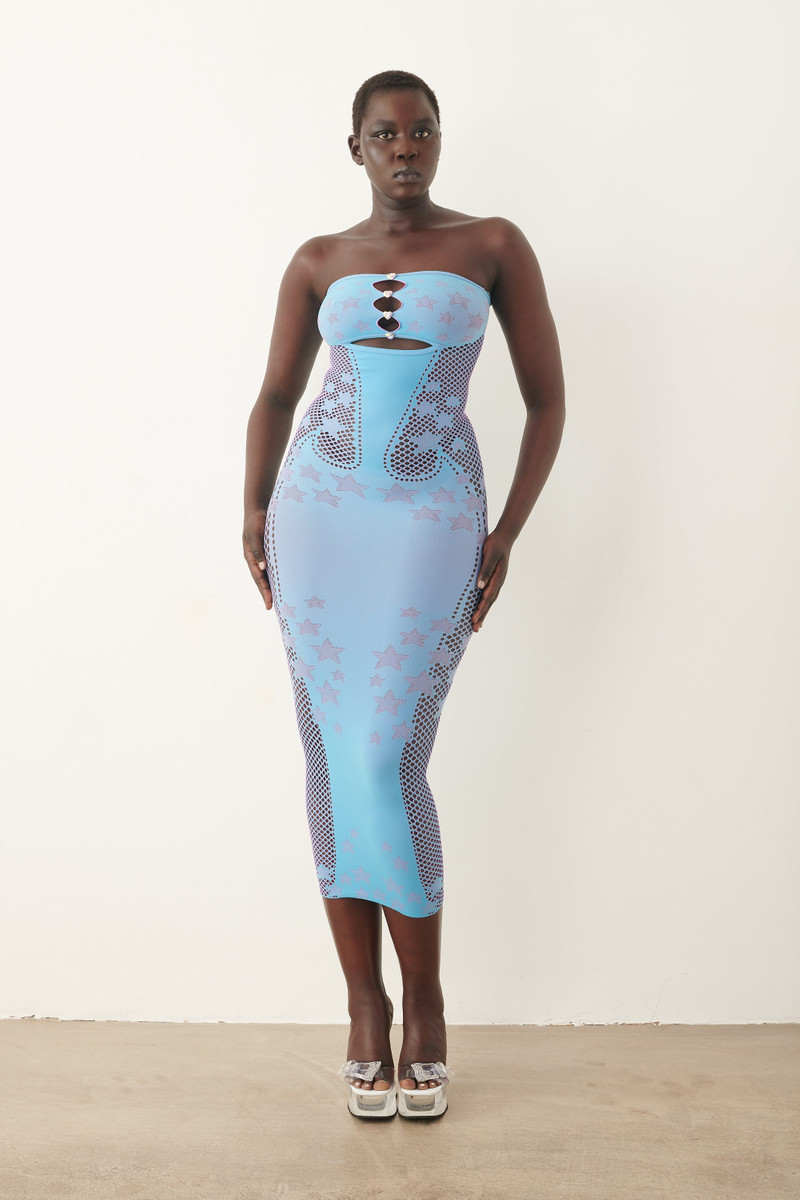 POSTER GIRL ROXIE DRESS CRYPTO BLUE outlook