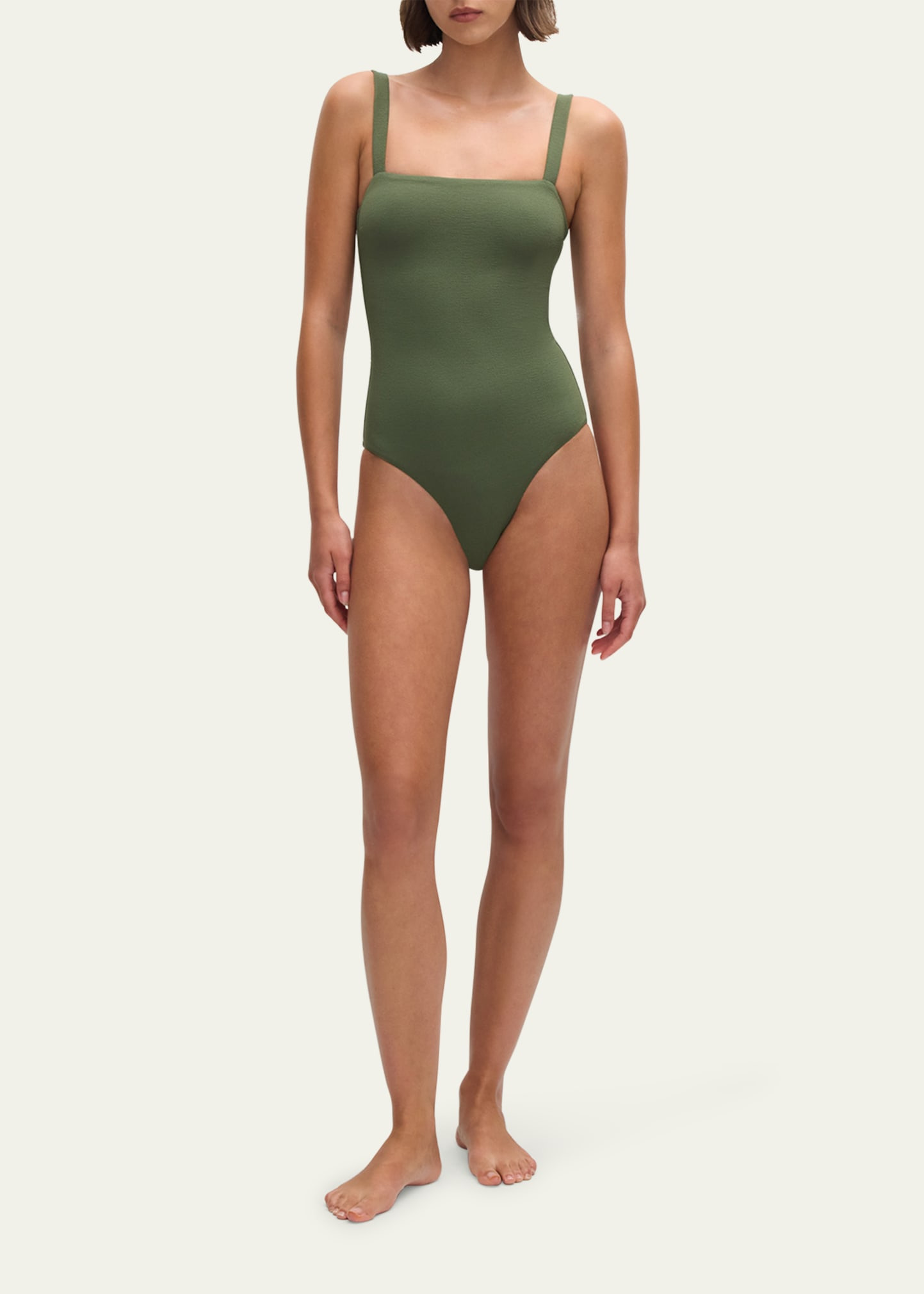Square-Neck Maillot One-Piece Swimsuit - 2