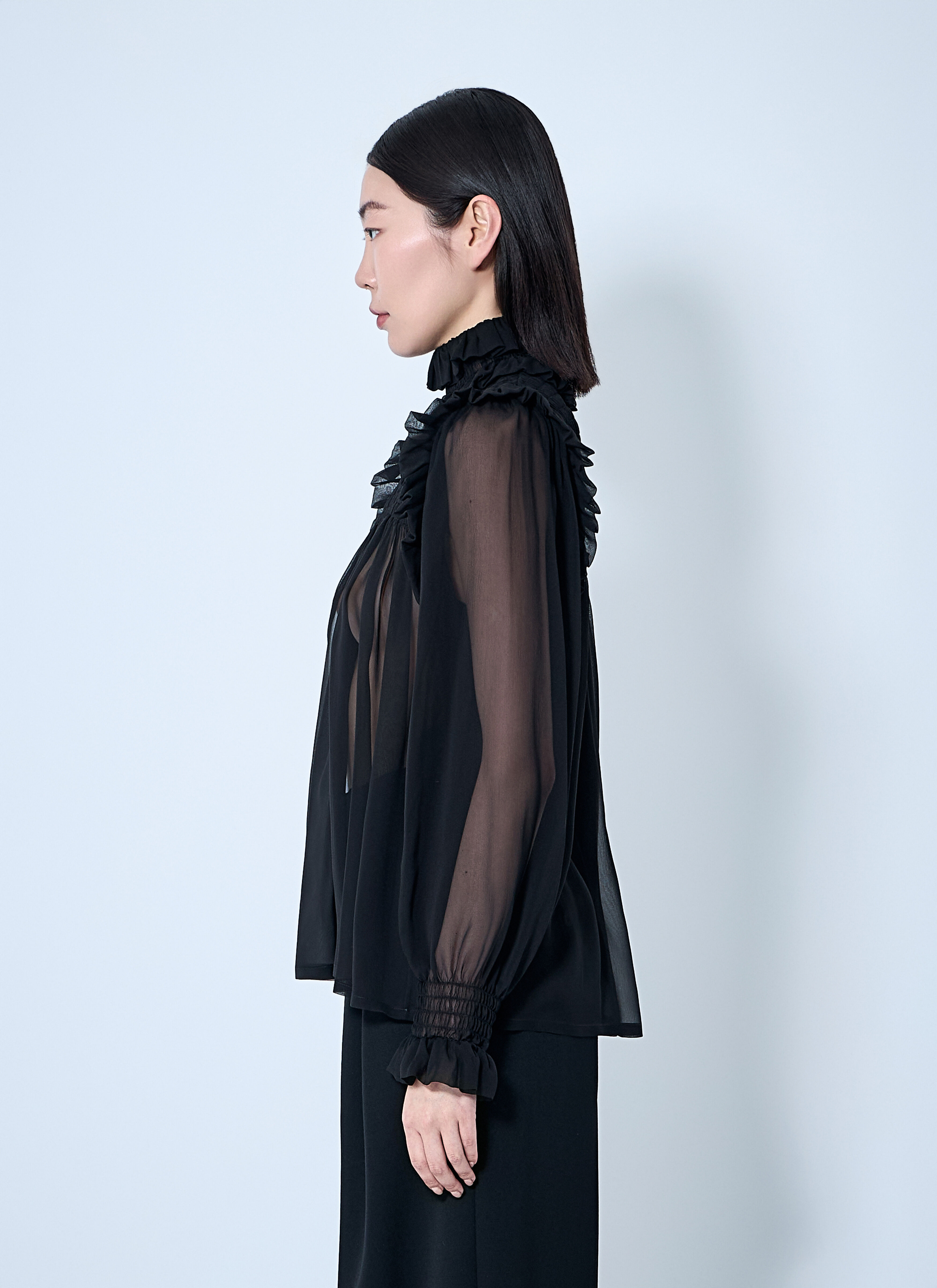 Ruffled Silk Blouse - 3