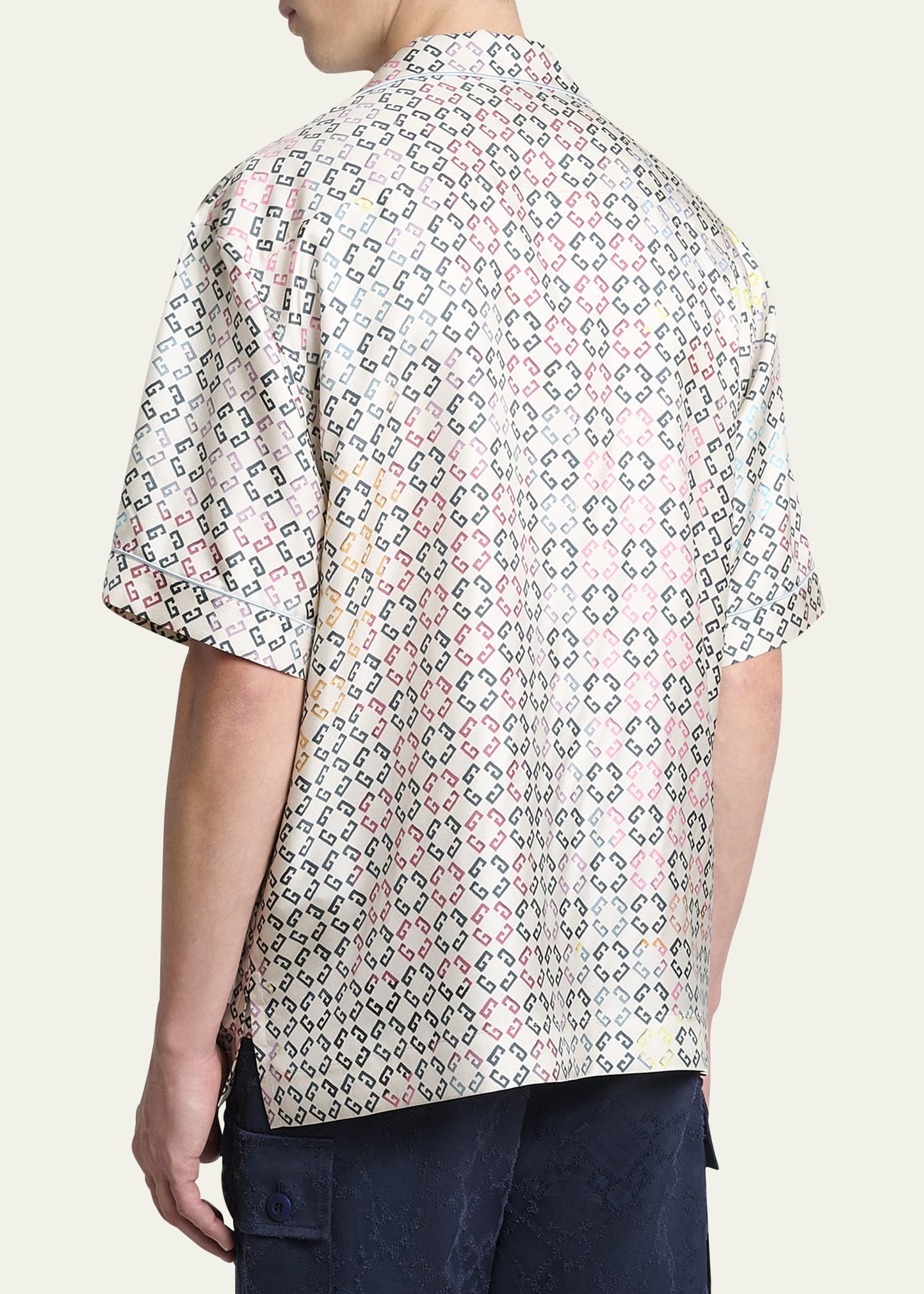 Men's Multicolor Monogram Pajama Shirt - 3