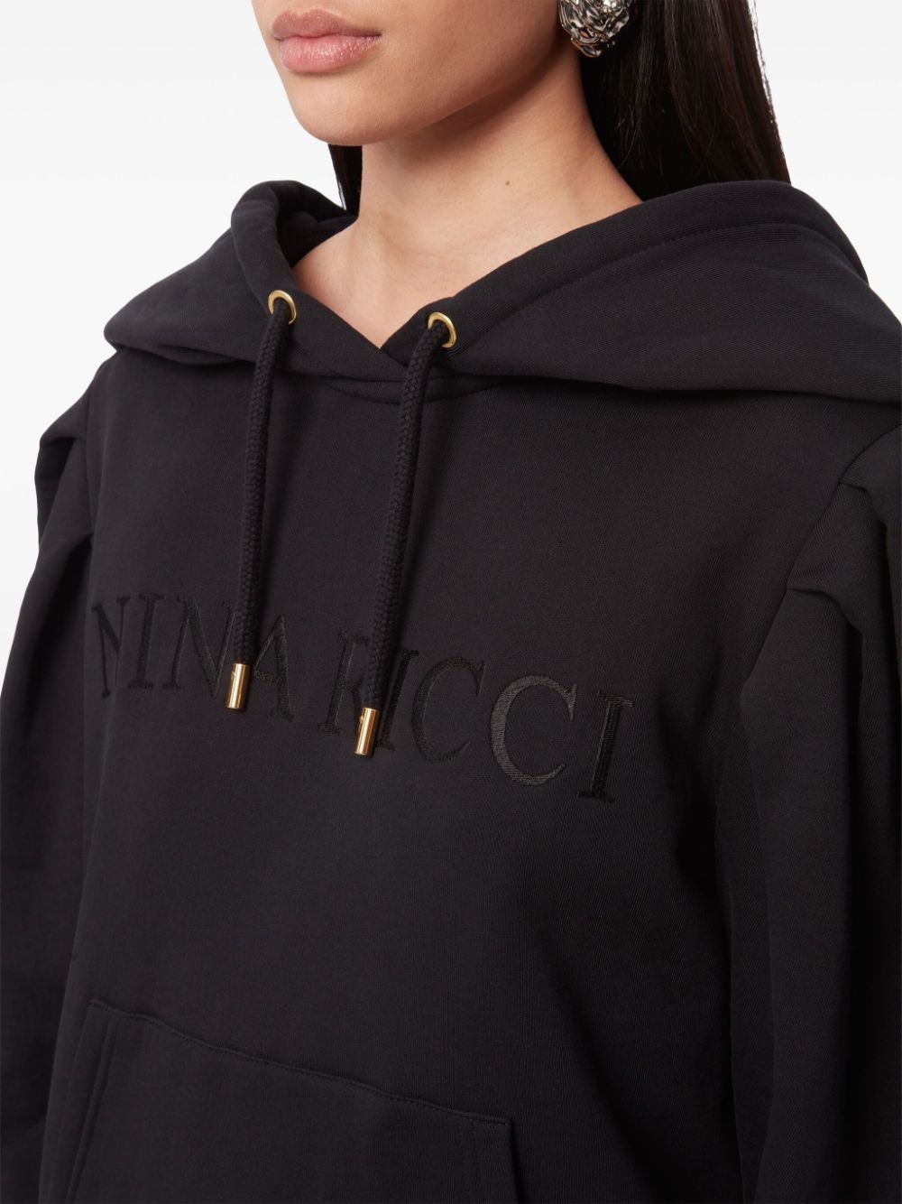 embossed logo hoodie - 5