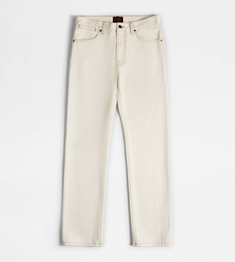 5 POCKET PANTS IN DENIM - BEIGE 1