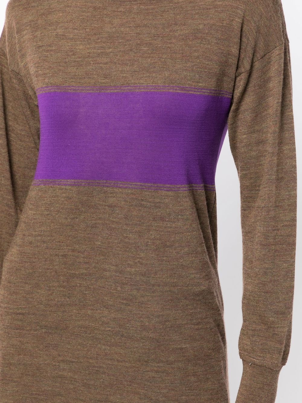 panelled round-neck jumper - 4