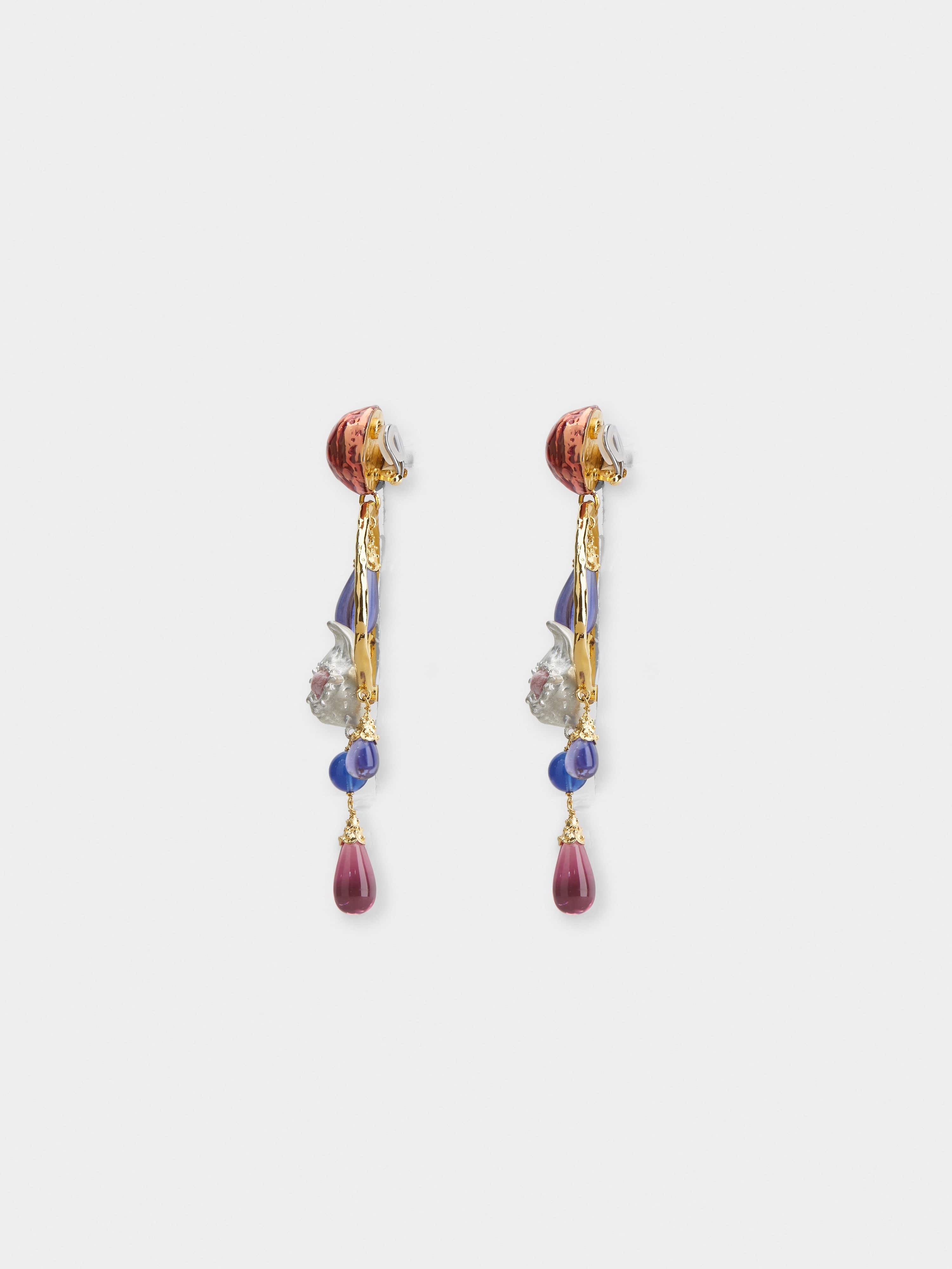 Psychedelicat Pendant Earrings in Metal - 3