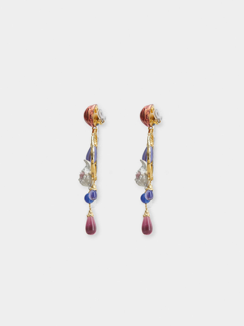 Psychedelicat Pendant Earrings in Metal 3