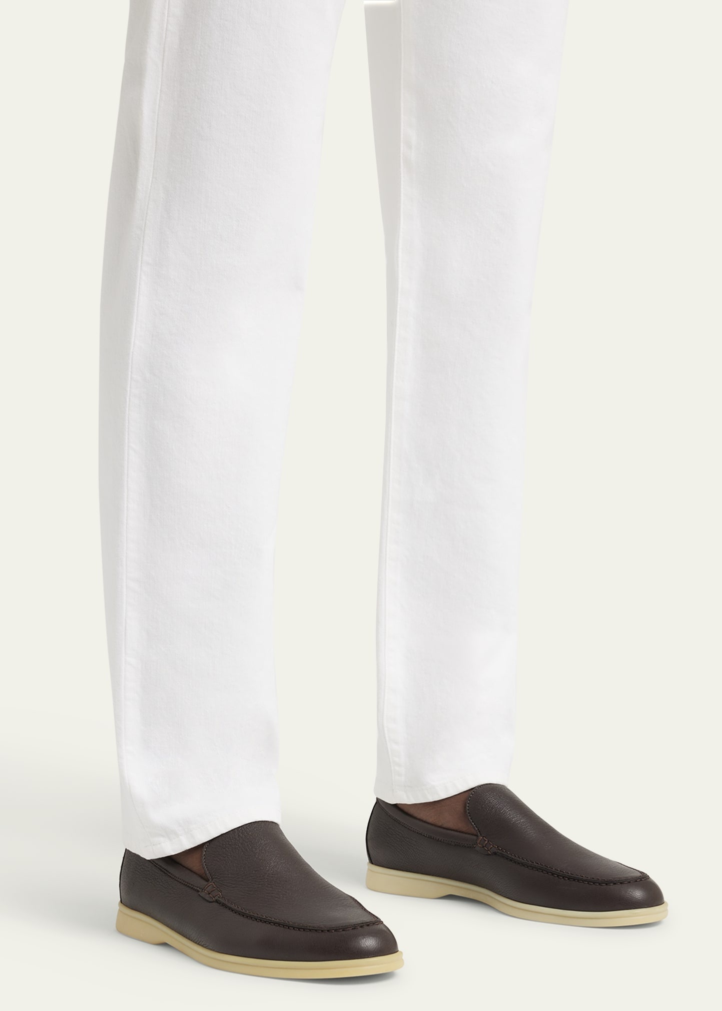 Men's Summer Walk Elk Leather Loafers - 2