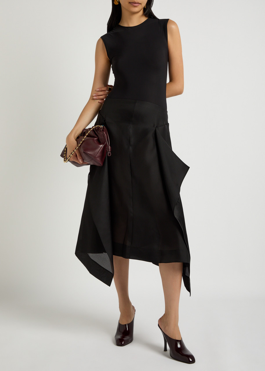 Khaite Nina Draped Silk-organza Midi Skirt - 4