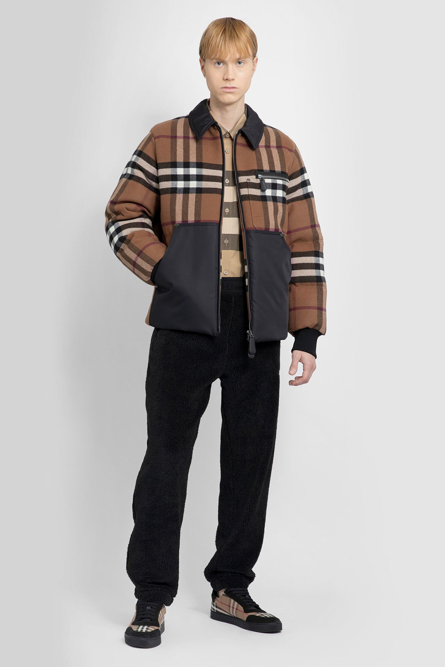 Burberry Reversible Exaggerated Check Padded Jacket worn by Dru