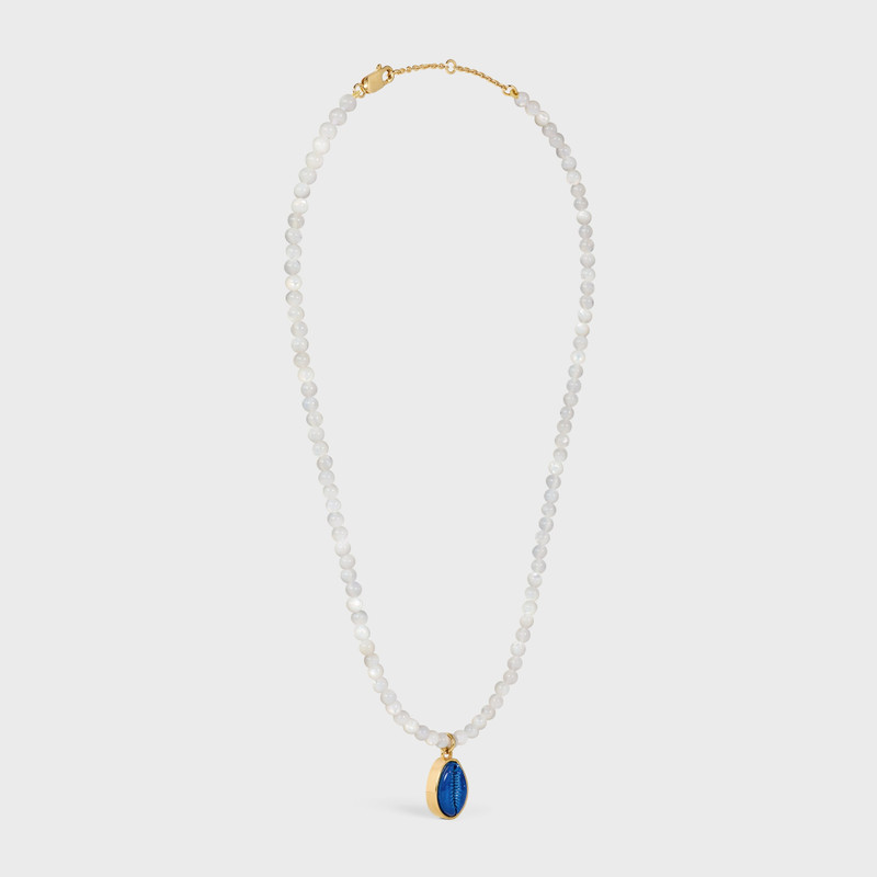 ÉTÉ CELINE BEADS NECKLACE IN MOTHER OF PEARL, VARNISH AND BRASS WITH GOLD FINISH 3