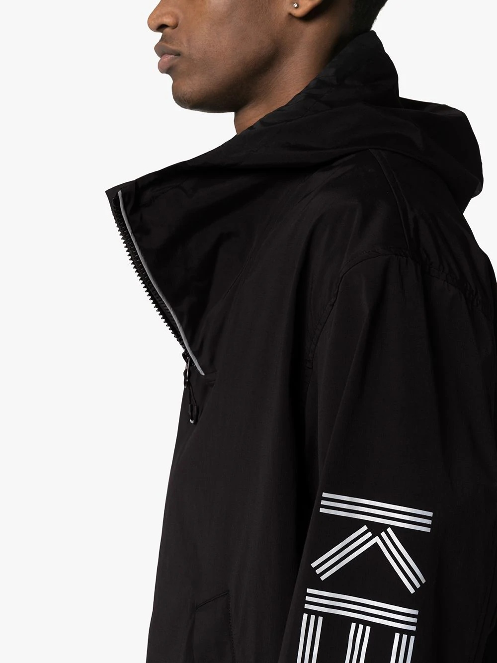 logo print hooded windbreaker - 5