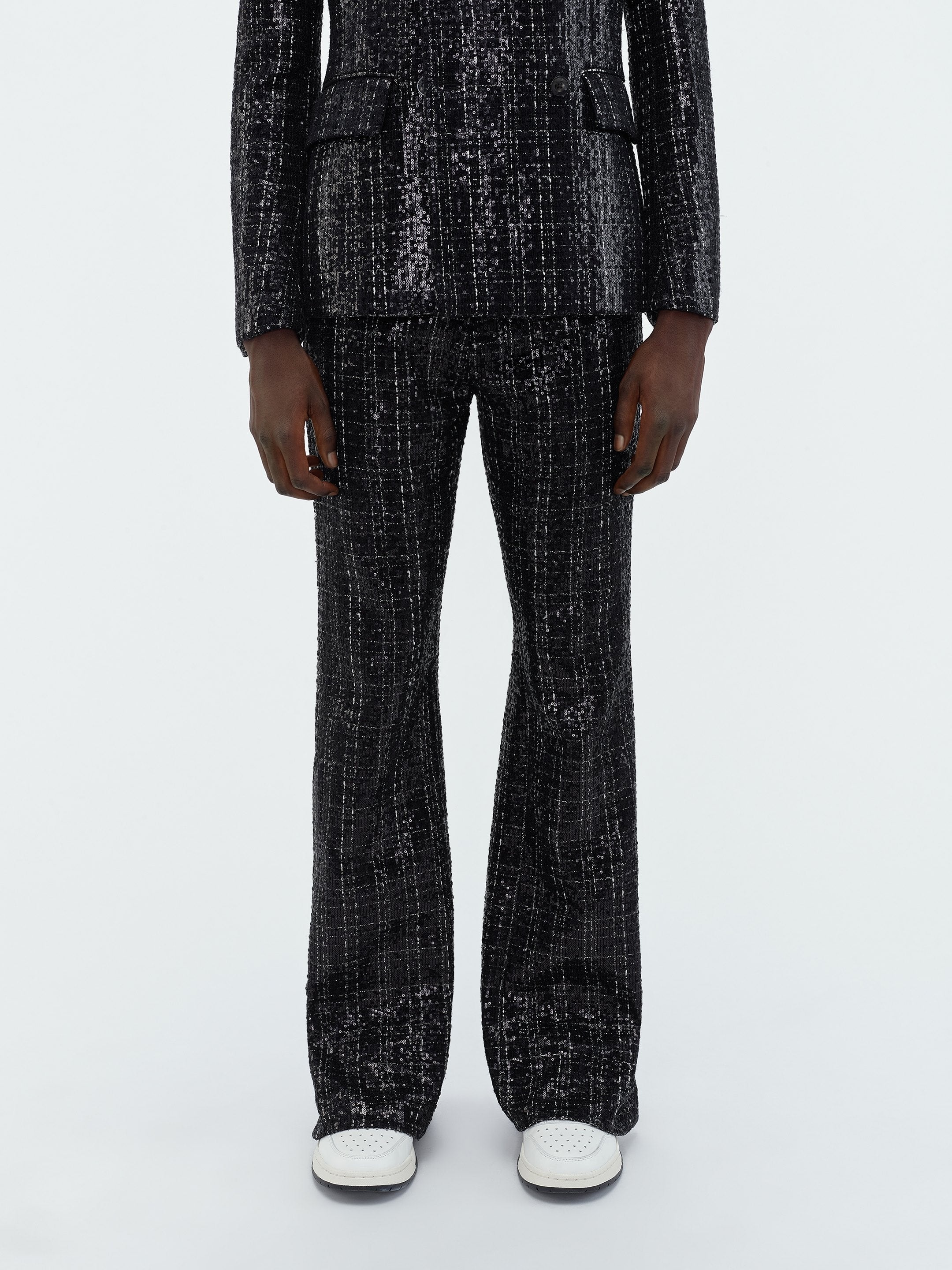 SEQUIN BOUCLE KICK FLARE - 3