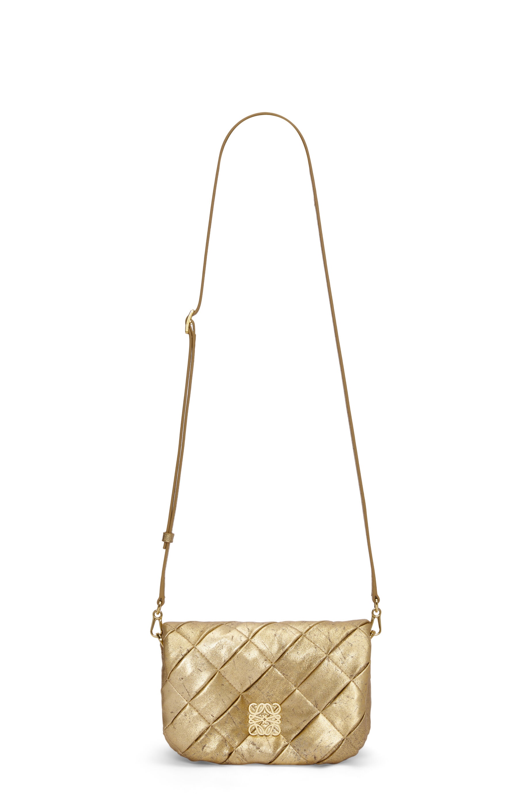 Mini Puffer Goya bag in pleated metallic leather - 5