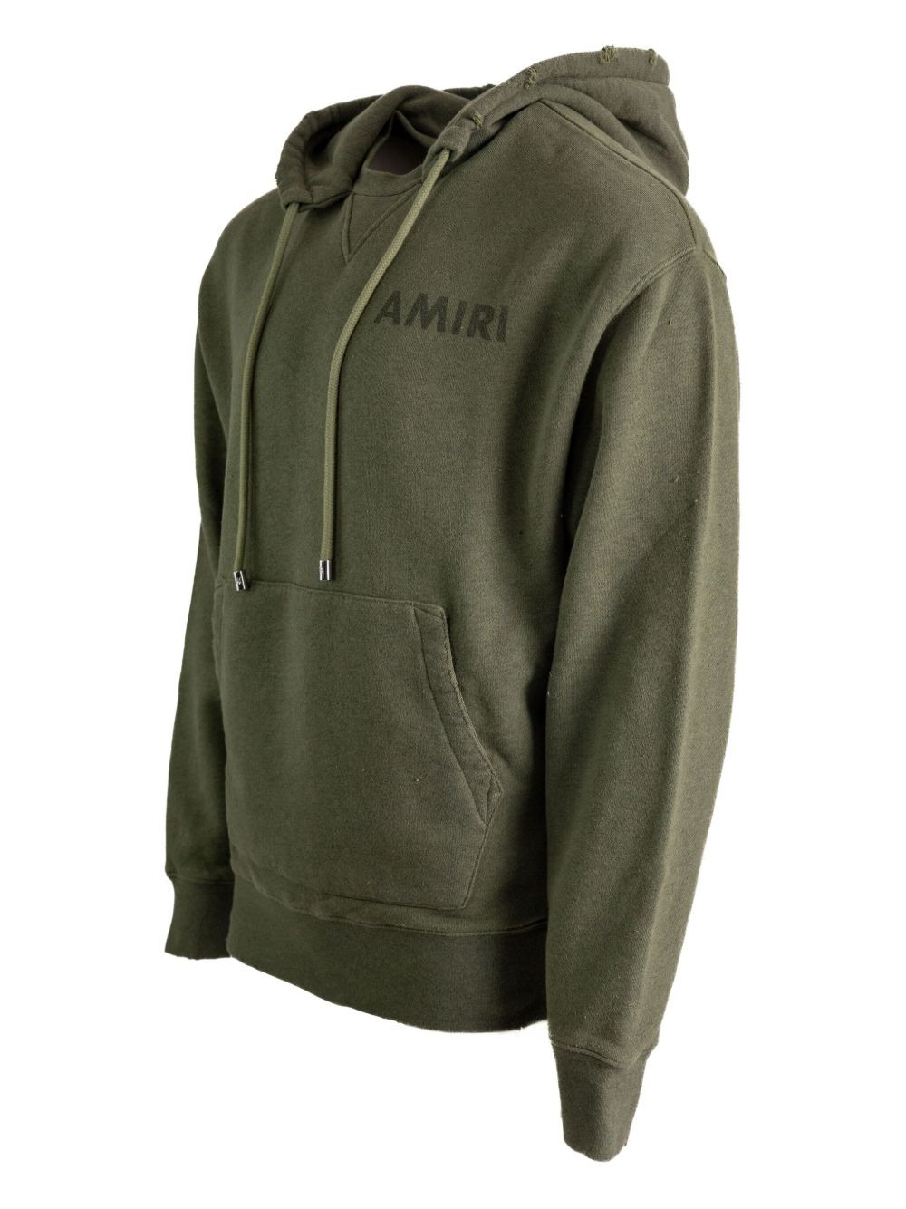 logo-detail frayed-hem hoodie - 3