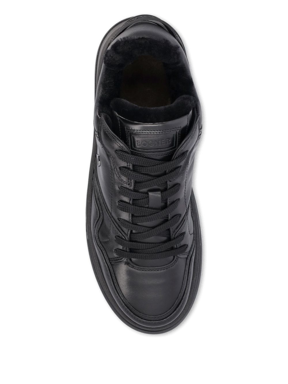 logo-detail leather sneakers - 4
