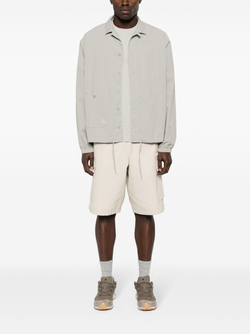 ROA perforated checked shirt outlook