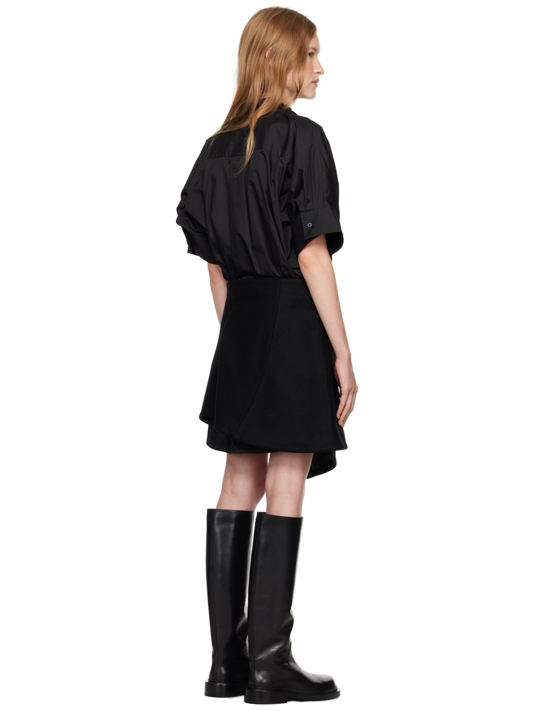 Black Paneled Mini Dress - 3
