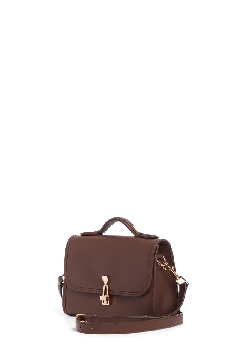GABRIELA HEARST Small Leonora Flap Bag in Chocolate Leather outlook
