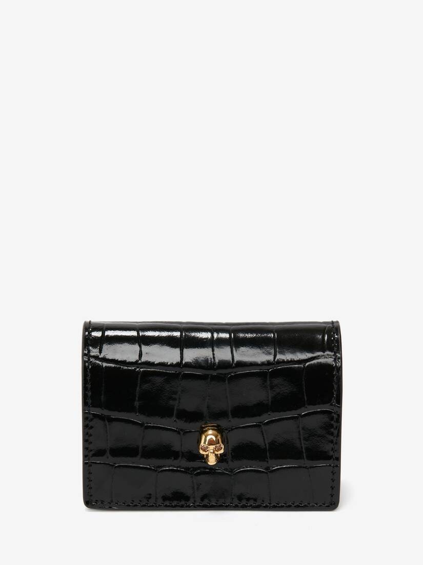 Women's Skull Card Holder With Chain in Black - 3