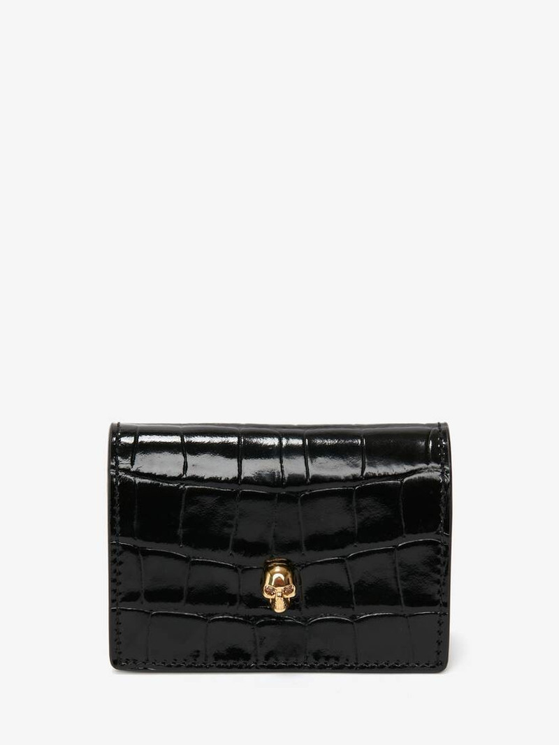 Women's Skull Card Holder With Chain in Black 3